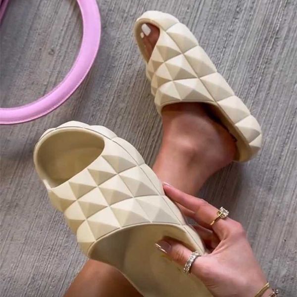 

desigenr slippers new womens thick soles sandals summer plus size ladies slides shoes, Black