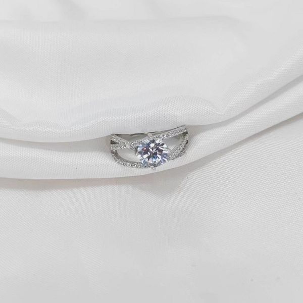 

cubic diamonds with side stones rings cross pattern women luxury open rings fashion rings gift silver