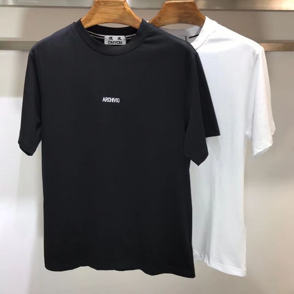 

duyou oversize t shirt with vintage jersey wash letters 100% cotton t-shirt men casuals basic t-shirts women quality classical dy9020, White;black