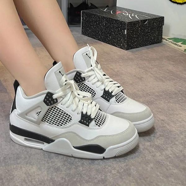 

2023 fire red university blue 4 4s mens basketball shoes black cat starfish thunder pine green paris metallic purple men women sneakers big