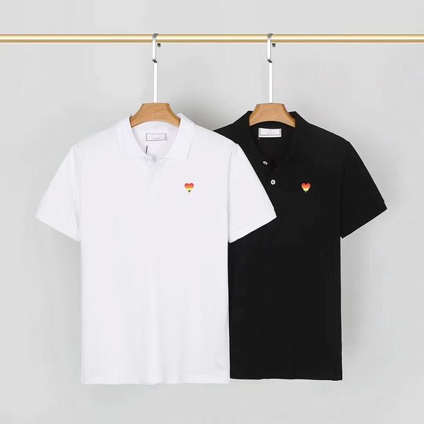 

designer men's polos men lapel short-sleeved fashion trend all-match casual business work striped plaid summer, White;black