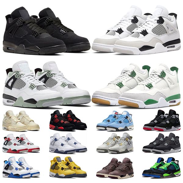 

2023 og men basketball shoes 4 4s women sneakers military black cat white oreo pine green university blue midnight navy metallic purple mens