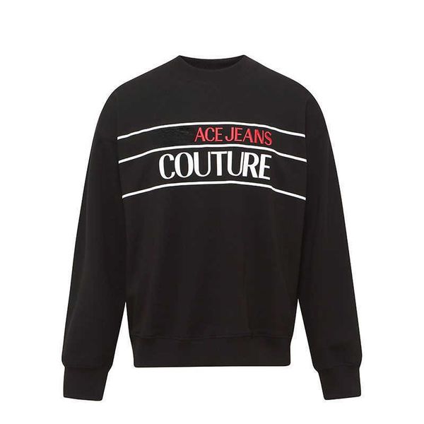 

cotton sweatshirt designer sweater men women loose long sleeve t shirt round neck pullover medusa print sweaters 5xl, Black