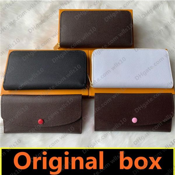 

whole wallet fashion single zipper pocke men women leather wallet lady ladies long purse with orange box card 60136 60017 lb812947, Red;black