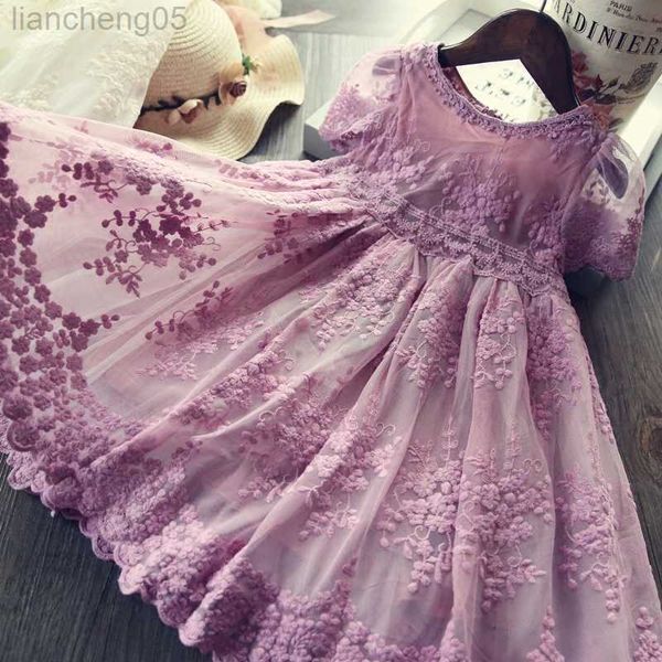 

girl's dresses summer girl dress casual baby girls clothes kids dresses for girls lace flower wedding gown children birthday party scho, Red;yellow
