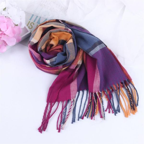 

2021 classic fashion men's and women's scarves thick cashmere scarves neck scarves to send t12244, Blue;gray