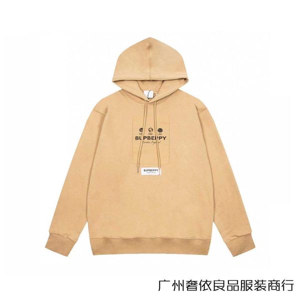 

correct version b burbry luxury designer of new brand printed pullover loose hooded sweater is same for men and women with, Black