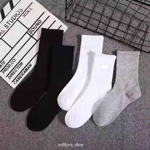 

socks designer luxury prad classic letter triangle fashion iron standard autumn and winter pure cotton high tube socks 3 pairs weed elite br, Black