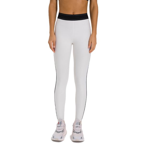 

lu-summer women's yoga suit tights fitness running high-waisted color-blocking training stretch capris
