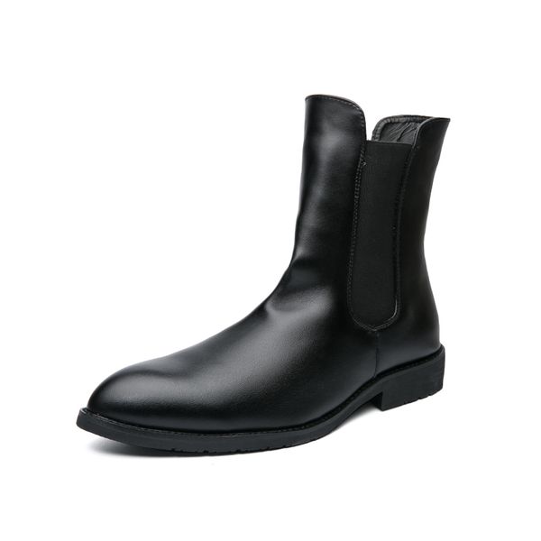 

winter boots us chelsea boots pointed men boots cowboy boots men slip-on motorcycle boots original classic fashion ankle boots, Black;white
