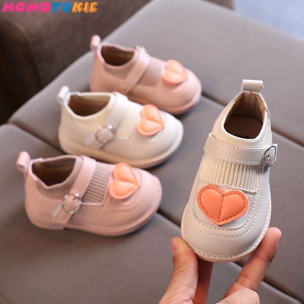 

first walkers autumn fashion soft love knitted toddler sneakers flat heels comfortable no-slip ventilation leisure flats baby girl shoes 230