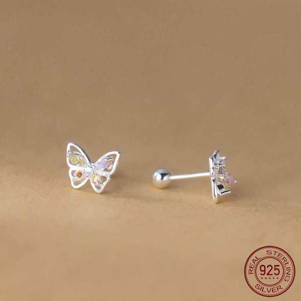 

charm la monada womens earrings silver 925 sweet 925 silver earrings for women silver stud earrings butterfly zircon girls ladies ball aa230, Golden