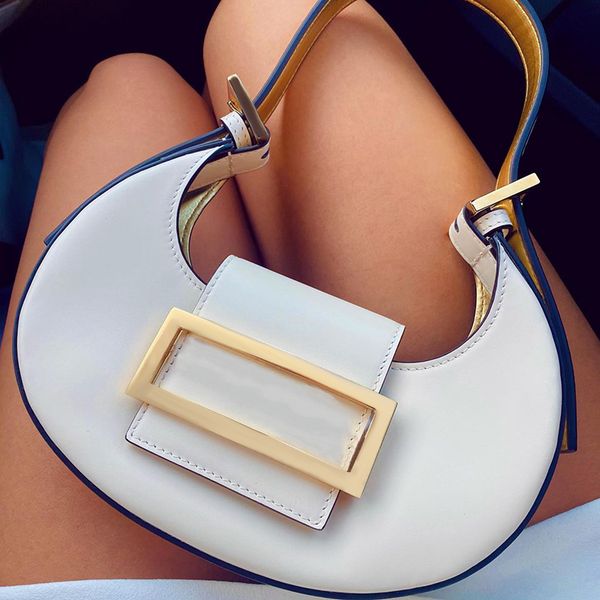

half moon shoulder bag clutch women's mens tote designer luxury stuff sacks smooth leather classic detachable hobo shoulder strap purse
