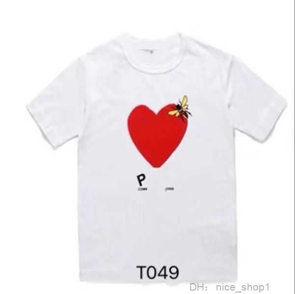 

men's t shirts cdgs mens play shirt commes short sleeve womens des badge garcons embroidery heart red 14 5lpb, White;black