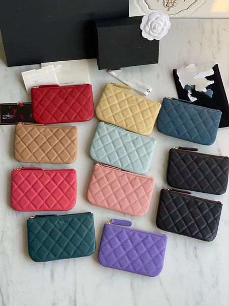 

leather lapbag wallet real leather tier mirror quality 1womens black quilted coin purse lady credit card wallets luxury designers fashion bo