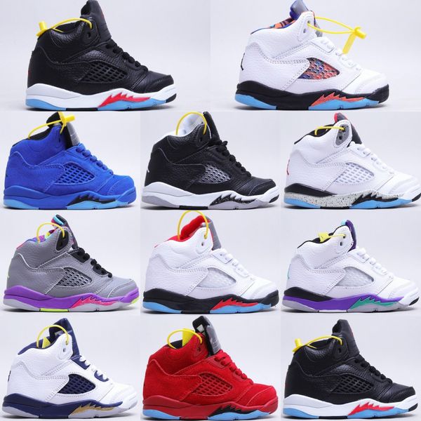 

kids shoes 5 basketball 5s boys running sneakers children girls sport trainers youth outdoor athletic shoe kid toddlers sneaker unc universi, Black