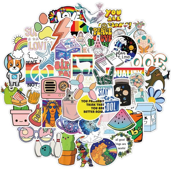 

50pcs-pack new cartoon stickers wholesale vinyl sticker waterproof lap car scrapbooking water bottle guitar box skateboard jdm luggage decal