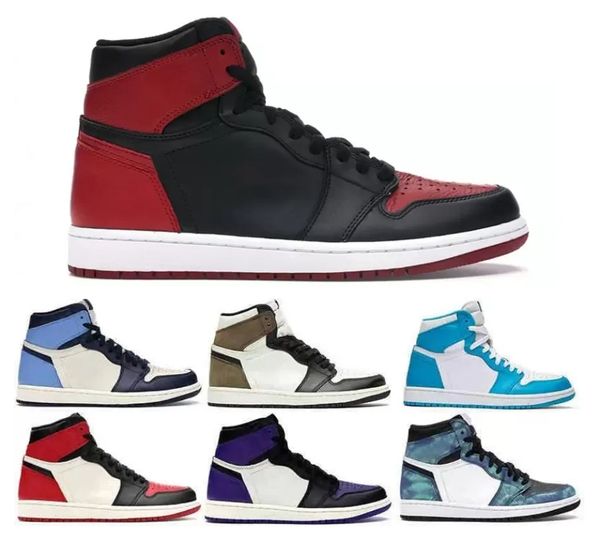 

designer shoes retro high basketball sneakers mens women jumpman 1 high og 1s university patent bred electro orange dark mocha black white c