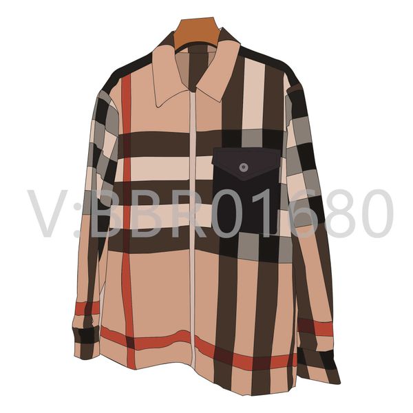 

correct version of urbry luxury designer high-version b plaid wool blended shirt jacket business casual coat men's and women's sam, Black;brown
