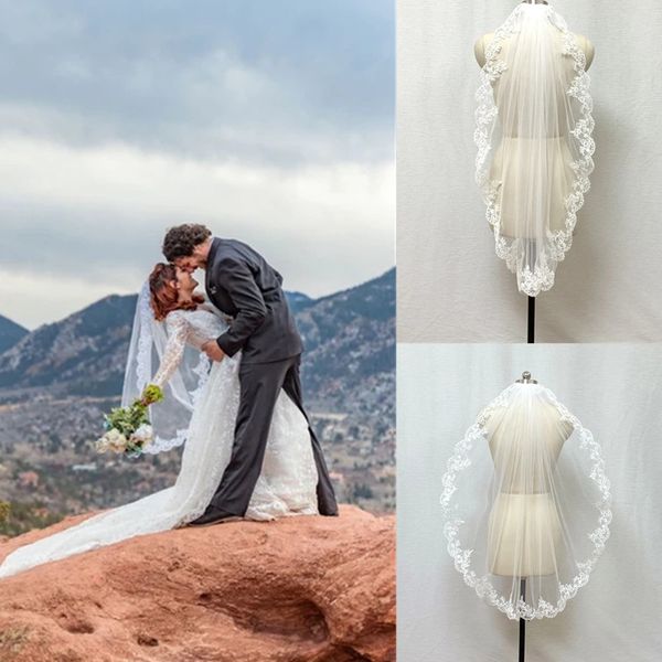 

gorgeous appliques lace elbow length with comb bridal accessories wedding veils cpa398 white ivory veils ing, Black