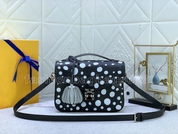 

womens designer yk pochette monograms canvas 3d hand-painted dots print messenger bags natural leather handbag luxury ladies s lock shoulder
