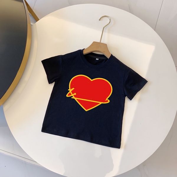 

baby shirt kid designer t shirt child tshirt toddler tee kids clothe boys girls short sleeve summer shirts black white letters heart-shaped, Blue
