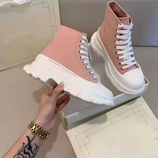 

new luxury designer casual men shoes boots tread slick lace up sneaker triple black royal red low platform sneakers canvas rubber outdoor wo