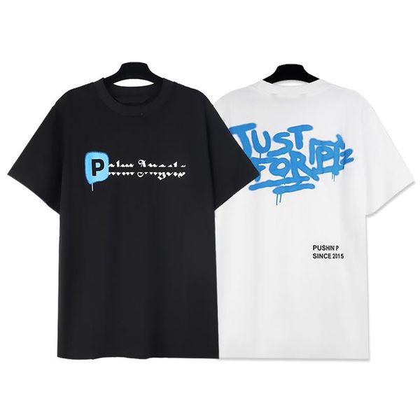 

new 2023summer t-shirt men's designer short sleeve cotton t-shirt alphabet print casual loose luxury men's and women's short, White;black