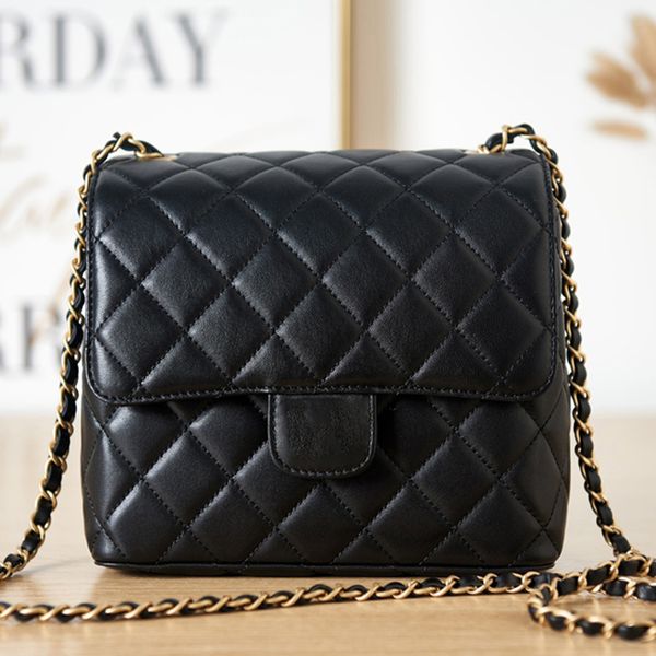 

delicate knockoff designer chain bag 19.5cm genuine leather flap bag with box yc210