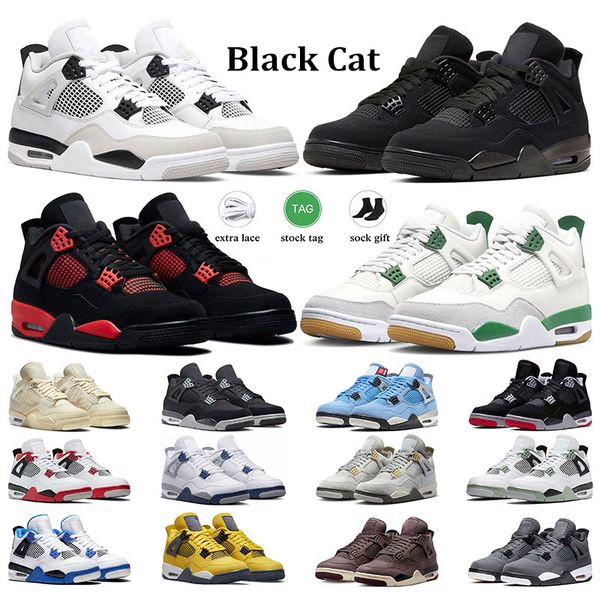 

2023 for men basketball shoes 4 4s women soprts sneakers military black cat pine green canvas university blue midnight navy mens trainers si