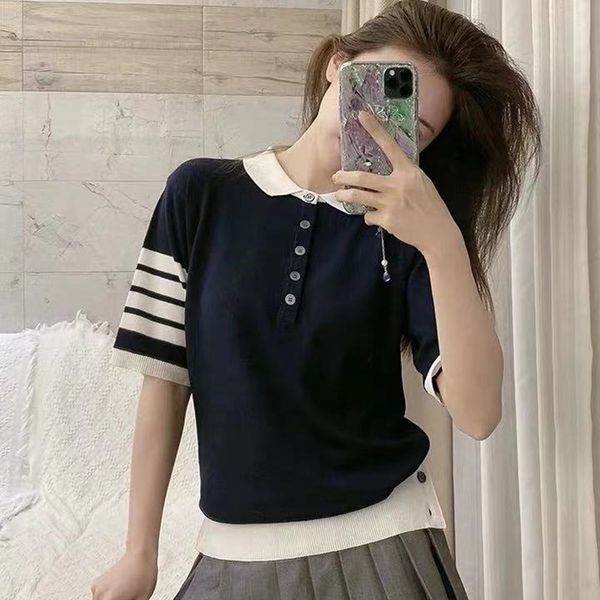 

women's t-shirt high-end fashion foreign style classic letter coat women's summer printed round neck thin knitted short sleeves 2, White