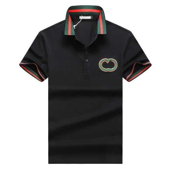 

brand designer t-shirt luxury fashion polo shirt classic black, white, green lapel short sleeve and embroidered business casual cotton breat, White;black