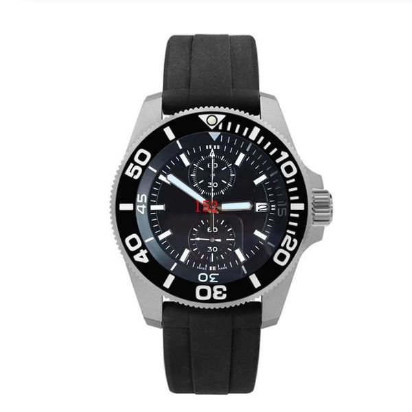 

2023 fashion men's sports watch timing watch japanese quartz movement steel case black rubber strap, Slivery;brown