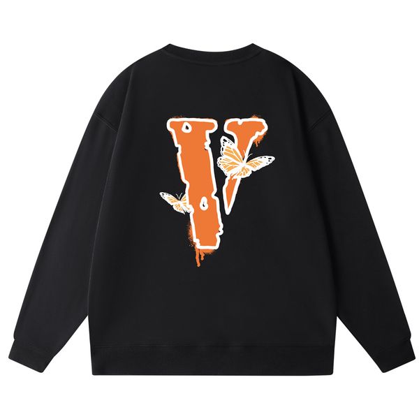 

vlone pullover men and women "v" rabbit letter print pullover fashion trend hip-hop casual brand men's luxury clothing street, Black