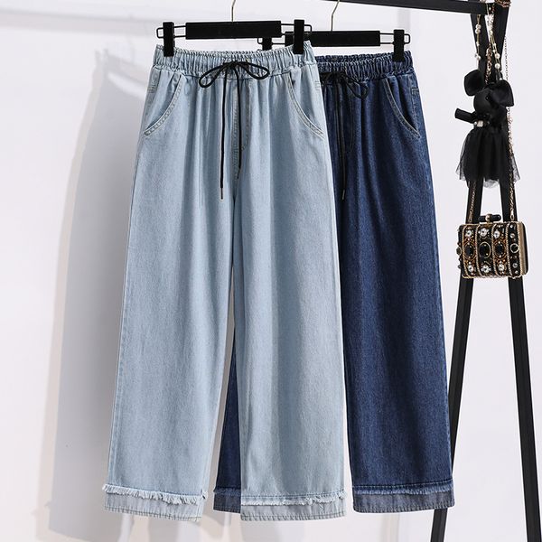 

women's jeans s-5xl women's wide leg pants casual loose denim pants spring summer straight jeans female trousers 230314, Blue