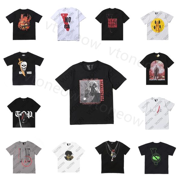 

2023 designer t-shirt big v women men and casual smoke angel friends short vloness sleeve white shirt 26, White;black