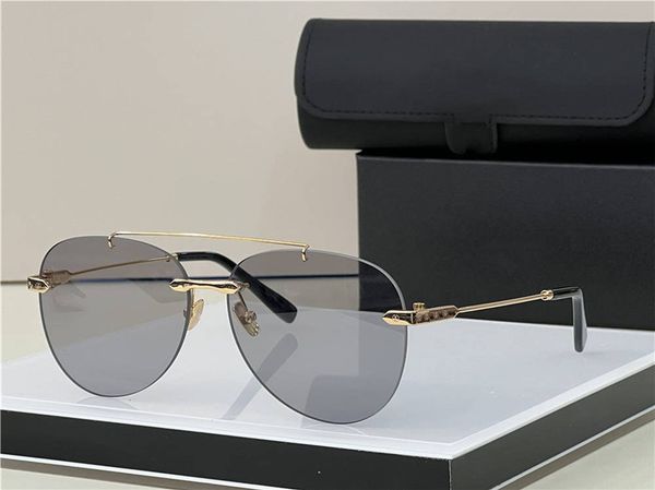 

new fashion design pilot sunglasses 058 rimless metal frame classic popular and generous style high end outdoor uv400 protection glasses, White;black