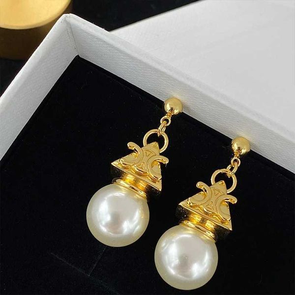 

earring seja 2022 new triumphal arch stereoscopic pearl earrings elegant long versatile advanced mesh red, Silver