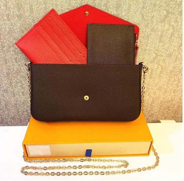 

multi felicie pochette women chain bags wallet messenger handbags shoulder flower purse crossbody bag clutch evening bags genuine leather