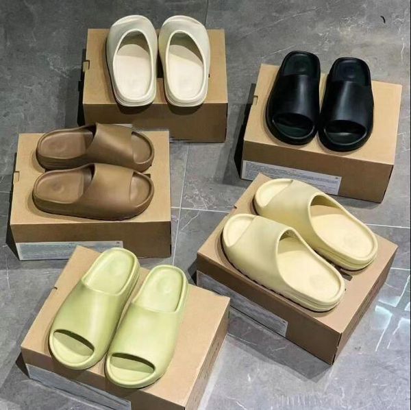 

soft slide foam designer slippers men women sandals triple black white resin pattern luxury beach slipper sliders shoe