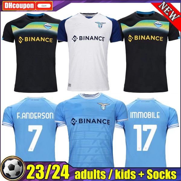 

immobile 22 23 lazio home soccer jerseys 2022 2023 lucas luis alberto sergej j.correa acerbi badelj marusic lazzari zaccagni football shirts, Black;yellow