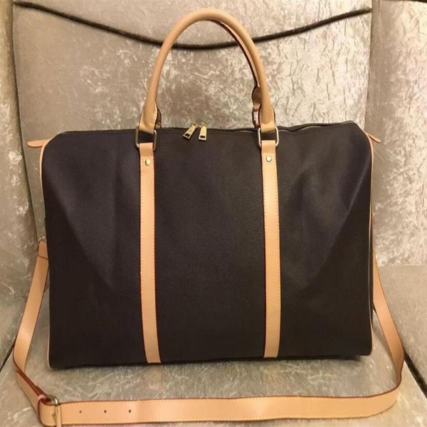 

2021 men duffle bag women travel bags hand luggage travel bag men pu leather handbags large cross body bag totes 55cm2489