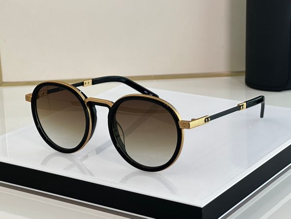 

gold metal round sunglasses men gold/brown shaded sun shades fashion glasses designers sunglasses occhiali da sole uv400 protection eyewear, White;black