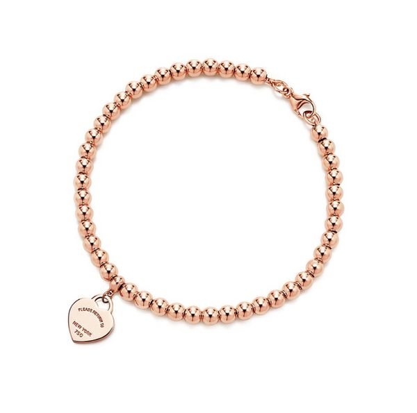 

luxury tiffan rose gold link chains high value girl love charm design bracelet quality style never fade classic design fashion jewelry gift, Black