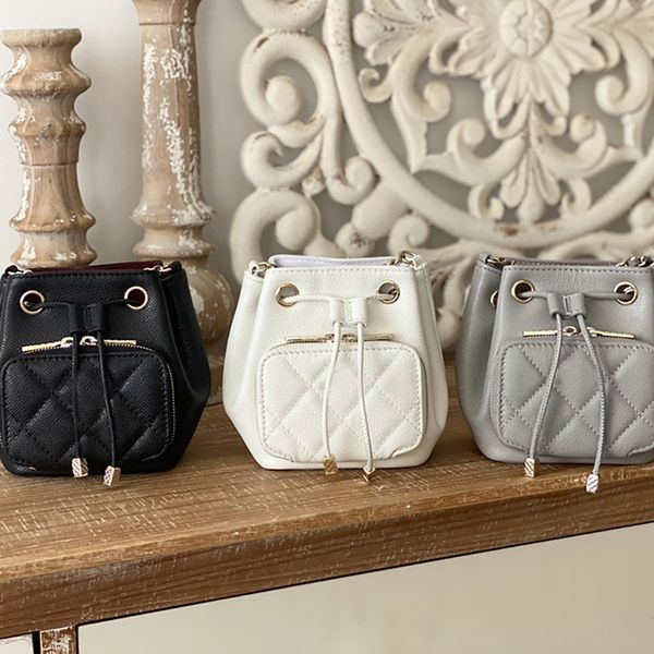 

1:1 quality designer fashion bucket bag 12.5cm luxurious genuine leather crossbody bag with box mc167