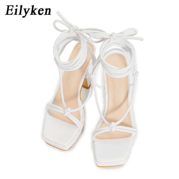 

platform sandals women summer fashion square toe ankle strap strange heels pumps ladies shoes size 35-42 230306, Black