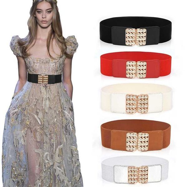 

designer belts 2023 black waistbands fashion elastic belts for women dress wide waist seal rhinestone stretch waistband wk7r factory outlet, Silver
