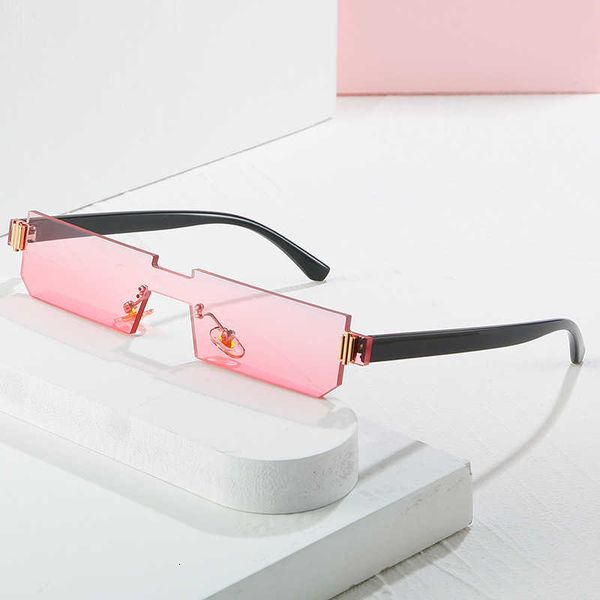 

sunglasses new frameless one-piece sunglasses women's personality small narrow frame glasses ins net red same, White;black