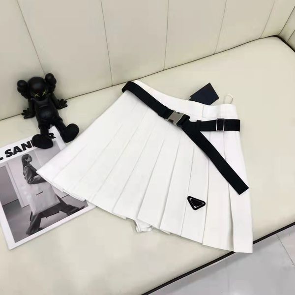 

women's short skirts designer girl pleated skirt fashion matching inverted triangle decoration summer skinny dress 1y8sr, Black