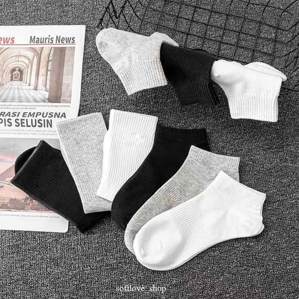 

men socks women high cotton classic ankle letter breathable mixing football basketball sports sock, Black